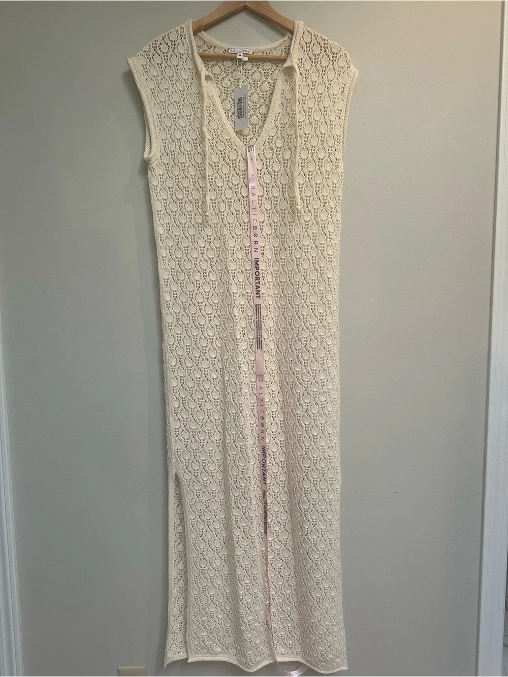 Baltic Born Calypso Crochet Cover Up NWT Medium Natural Beach Resort Boho